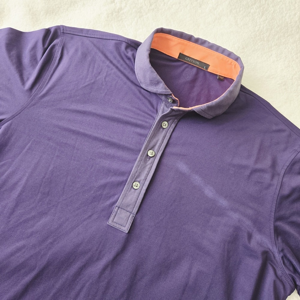 Greyson Polo Shirt Large Purple Golf Golfing Outdoor Active Men